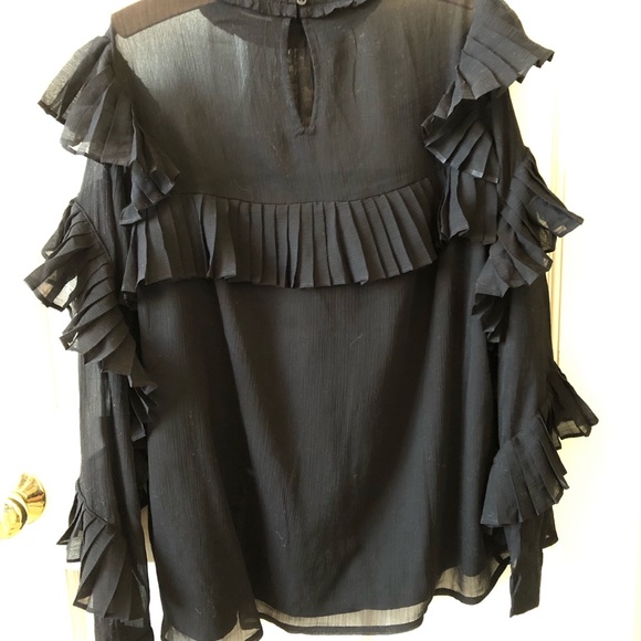 Black ruffle blouse - Small - Picture 3 of 7
